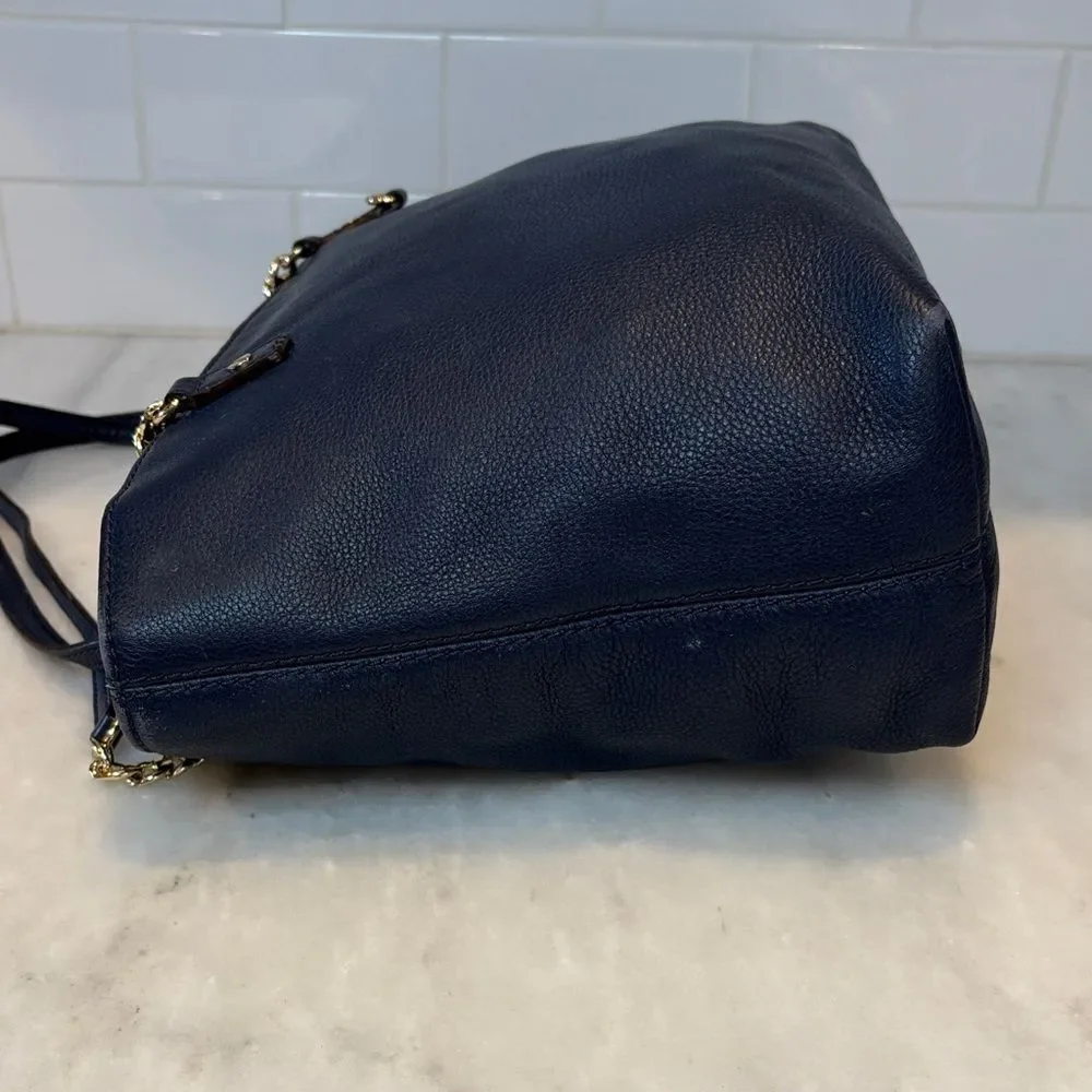 Michael Kors Bag Purse Handbag Leather Pebbled Chain Link Shoulder Tote Bag